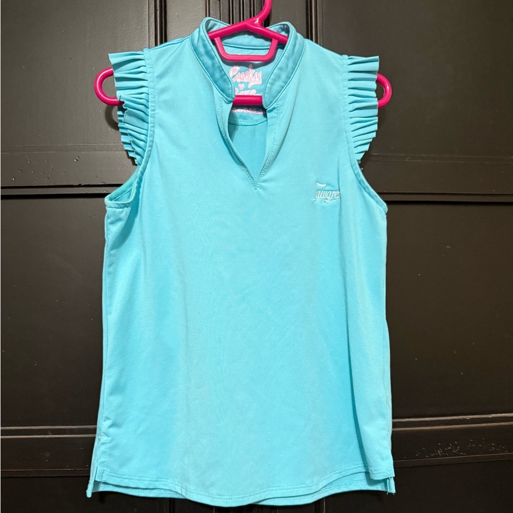 Love Blue Ruched Tank Top